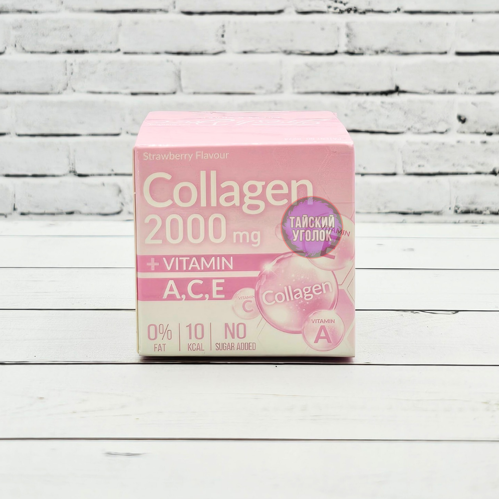 Концентрат Fresh Doze для витаминного напитка Collagen+A,C,E 2000mg Клубничный