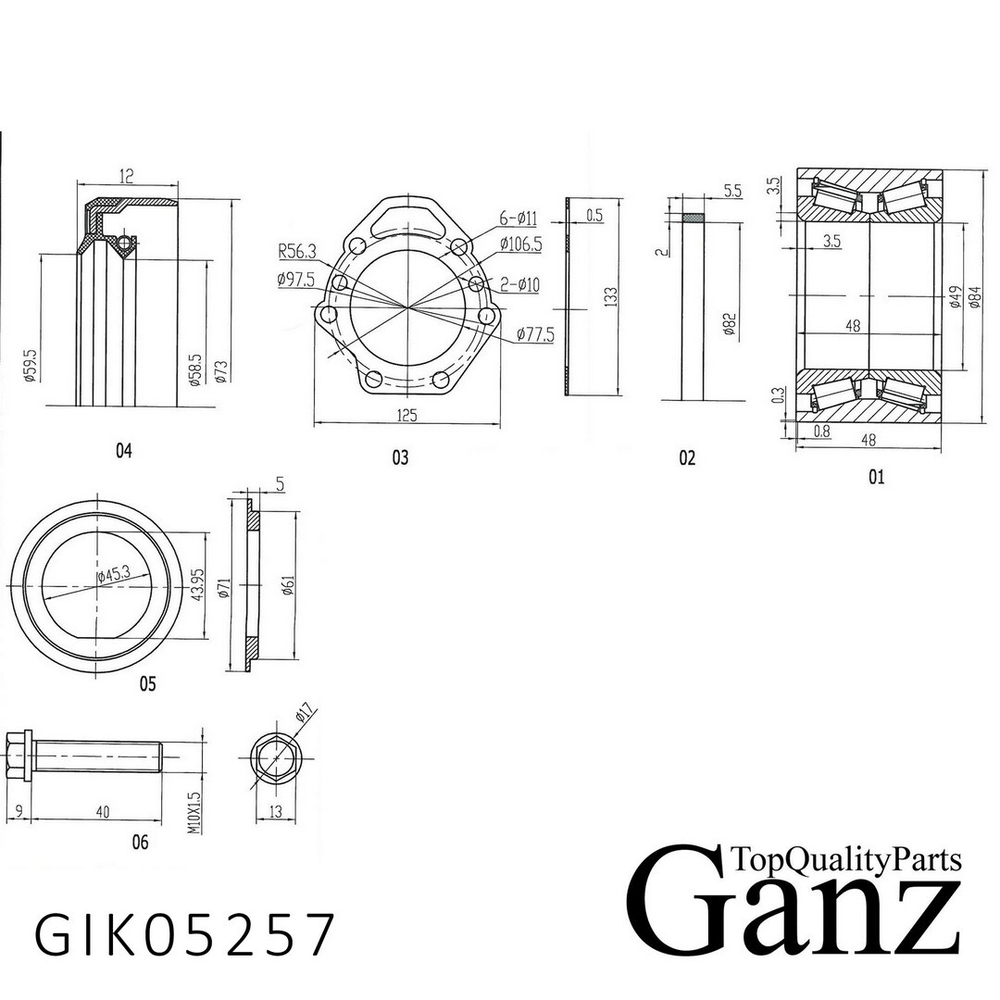 Подшипник ступицы задний MB SPRINTER 95.VW LT 28-46 97 GANZ GIK05257