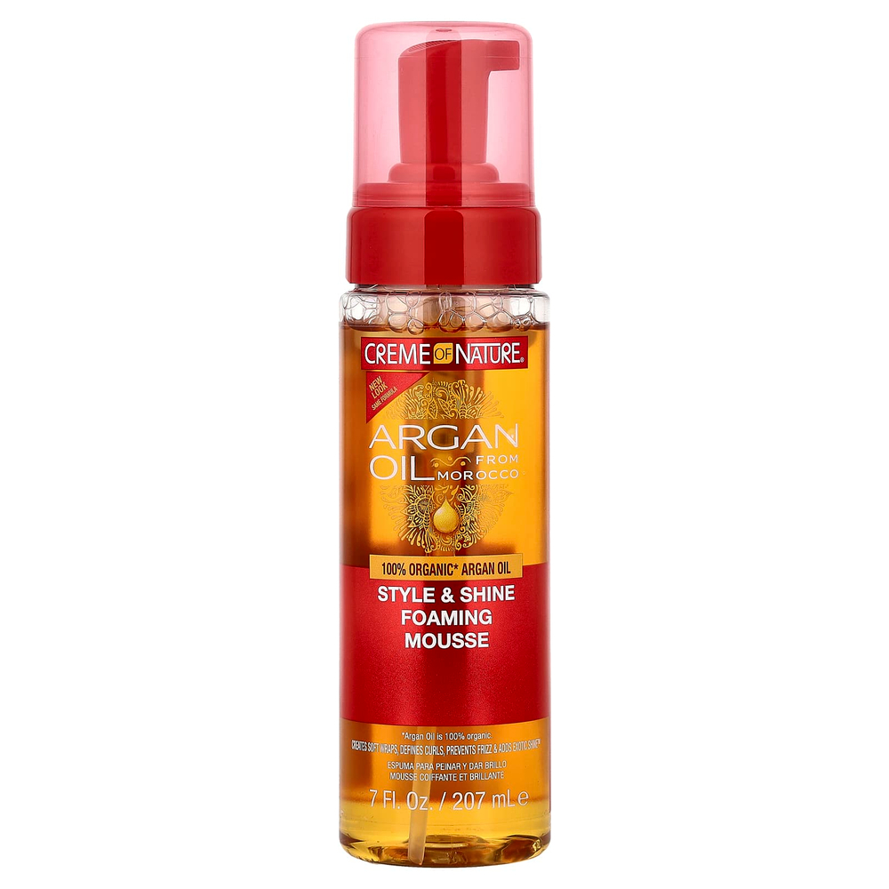 Creme Of Nature, мусс для укладки и блеска волос с аргановым маслом из Марокко, 207 мл (7 жидк. унций)