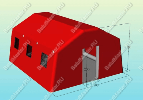 Всесезонная пневмокаркасная палатка «Алый», 6×5×3 м