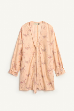ZARA КОРОТКОЕ ПЛАТЬЕ ИЗ 100% ЛИОЦЕЛЛА, С ПРИНТОМ
