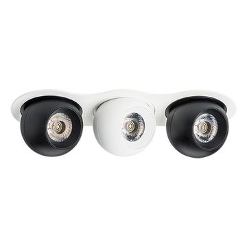 Комплект из светильников и рамки 3*LED 27W 4000K i636746474 белый/чёрный InteroBall Lightstar