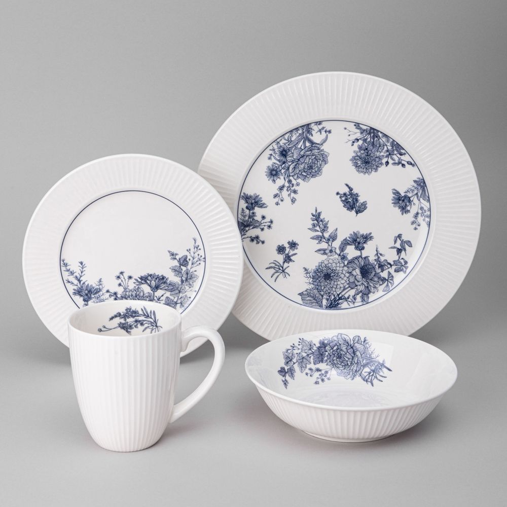 НАБОР ПОСУДЫ ОБЕДЕННЫЙ LEFARD "ROYAL BLUE" НА 4 ПЕР. 16 ПР. (КОР=1НАБ.)
