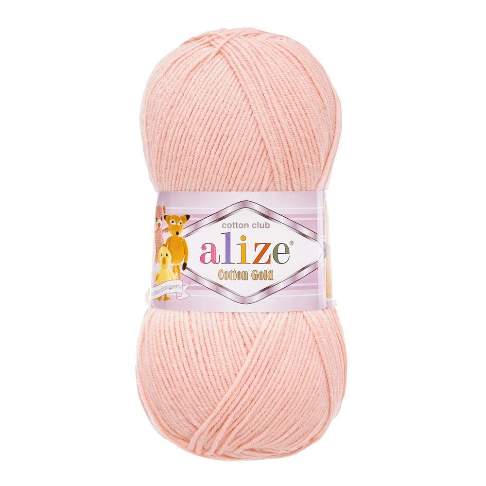 Пряжа Alize (Ализе) Cotton Gold / уп.5 мот. по 100 г, 330м, 393 светло-розовый A
