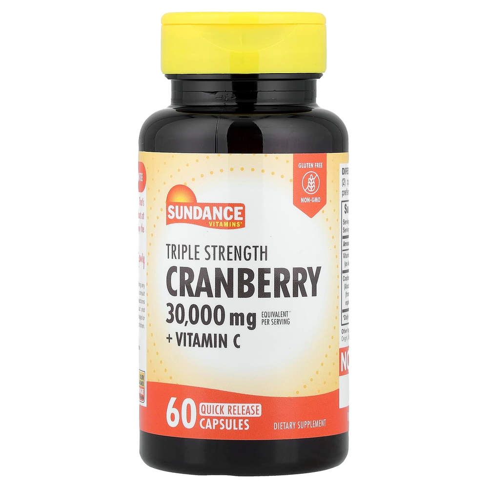 Sundance Vitamins, клюква, 60 капсул с быстрым высвобождением