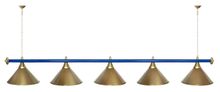 Лампа STARTBILLIARDS 5 пл. (плафоны золотые,штанга золотая,фурнитура золото)