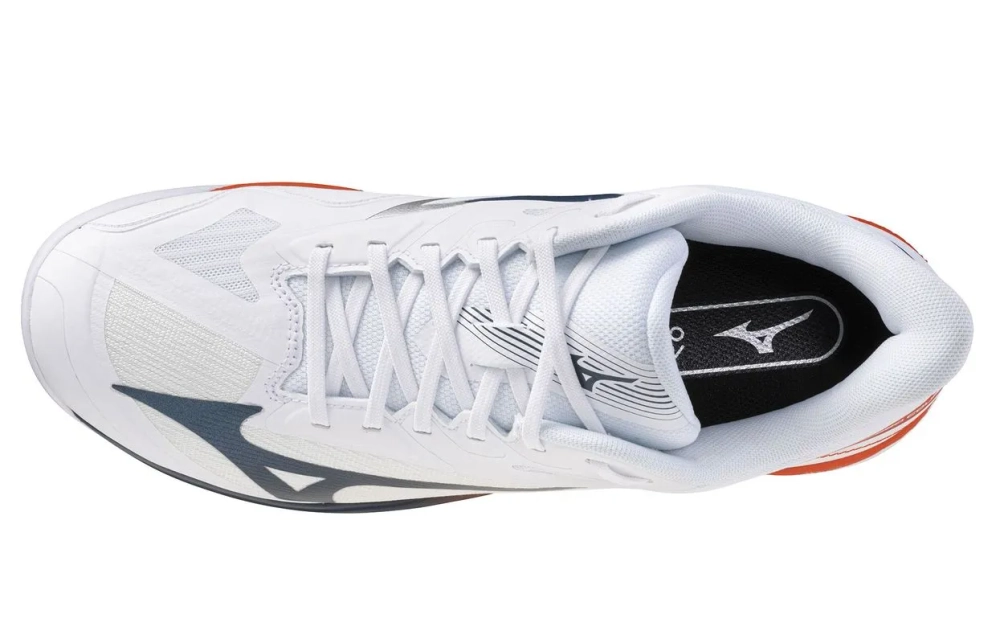 Мужские теннисные кроссовки Mizuno Wave Exceed Court AC - white/insignia blue/orange