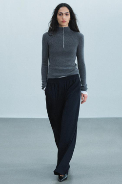 ZARA ШИРОКИЕ БРЮКИ ИЗ ШЕРСТИ — ZW COLLECTION, МОРСКОЙ СИНИЙ