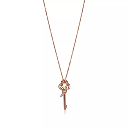 Подвеска - ключ из розового золота с бриллиантами, Tiffany 💠 Knot - В наличии