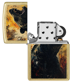 Зажигалка Zippo Grizzly Roar, латунь, золотистая, 38x13x57 мм