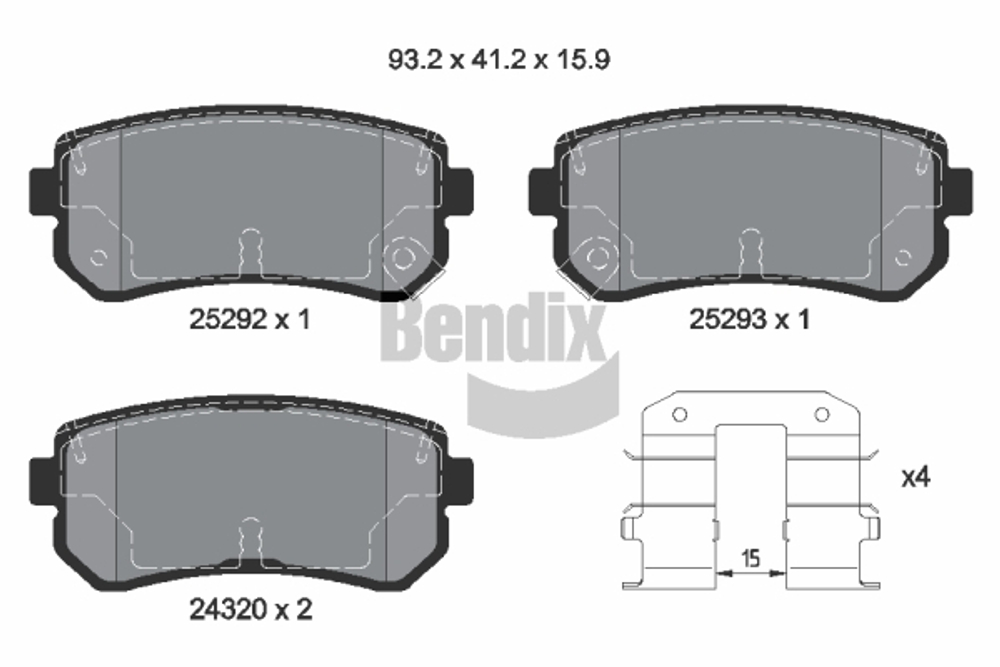 BENDIX Braking - BPD1136-BEN - Brake Pad Set, disc brake