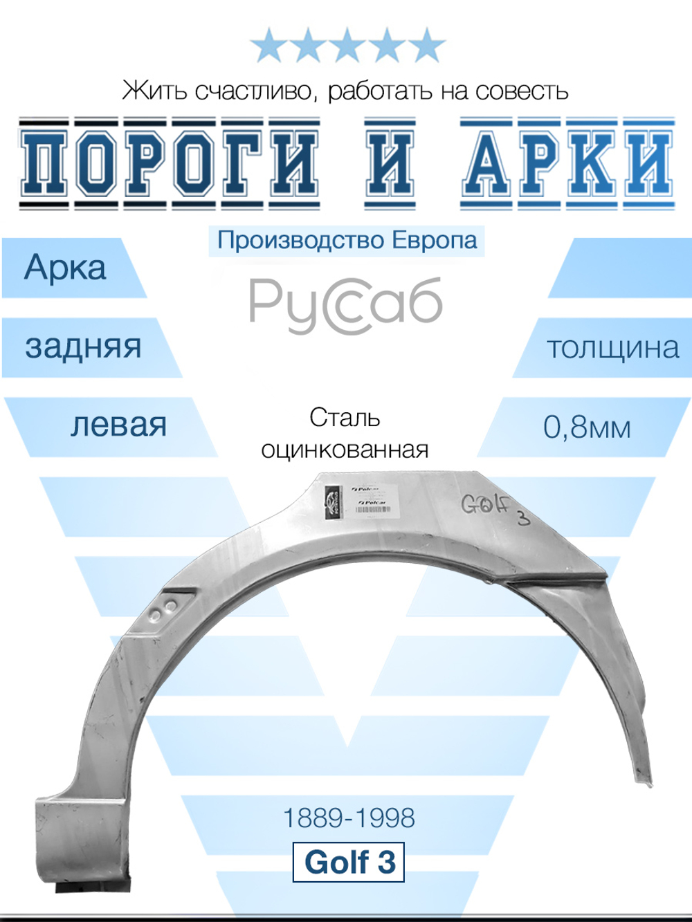Арка левая Volkswagen Golf 3 (Potrykus)