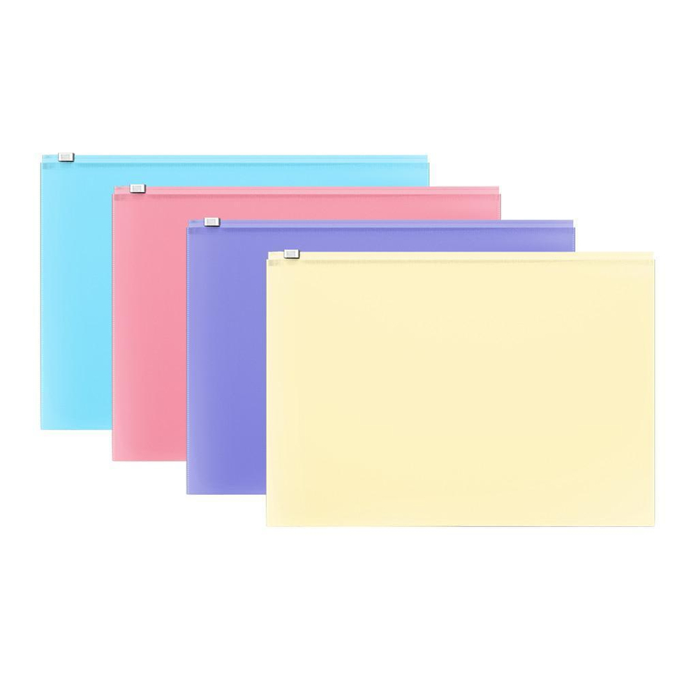 ZIP-пакет пластиковый Fizzy Pastel, А4, Яркая расцветка (Erich Krause)
