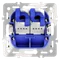 Механизм розетки компьютерной двойной RJ45+RJ45 Cat 6 Voltum S70 VLS0602M