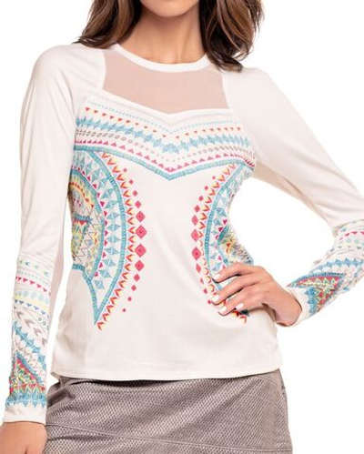 Женская теннисная футболка (dł. Рукава) Lucky in Love Desert Vibes Long Sleeve - white