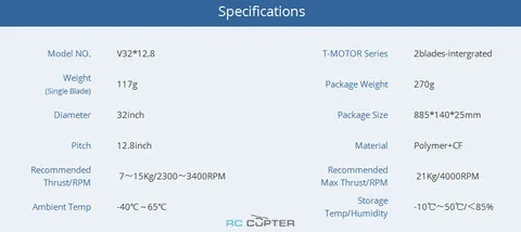 Пропеллер карбоновый V 32x12.8 T-Motor (пара)