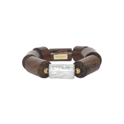 Браслет Nature Bijoux, Okawa, стрейч, с деревом роблес и перламутром, NB26.1-13-44480 (коричневый)