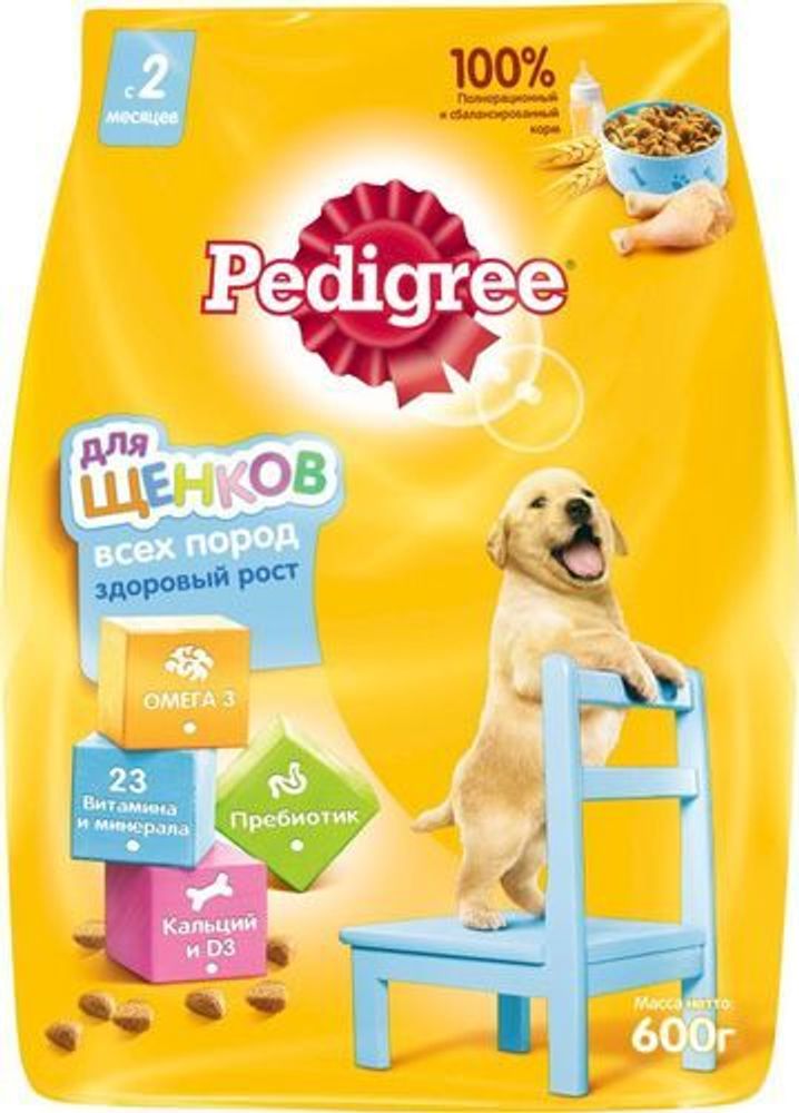 Сухой корм Pedigree для щенков всех пород с курицей 600 г Сухой корм Pedigree для щенков всех пород с курицей 600 г