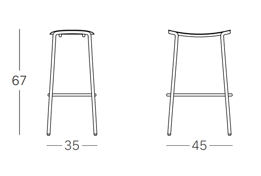 Табурет металлический полубарный Scab Design Trick, тортора