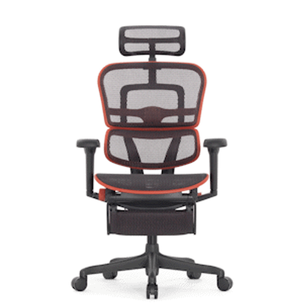 Кресло FALTO Ergohuman Ultra X9 GAMING с подножкой ( чёрный/ КРАСНЫЙ каркас /сетка Equator Red )