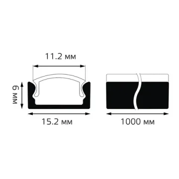 Профиль для ленты LED прямой - 1m 1/60 BT410 Gauss