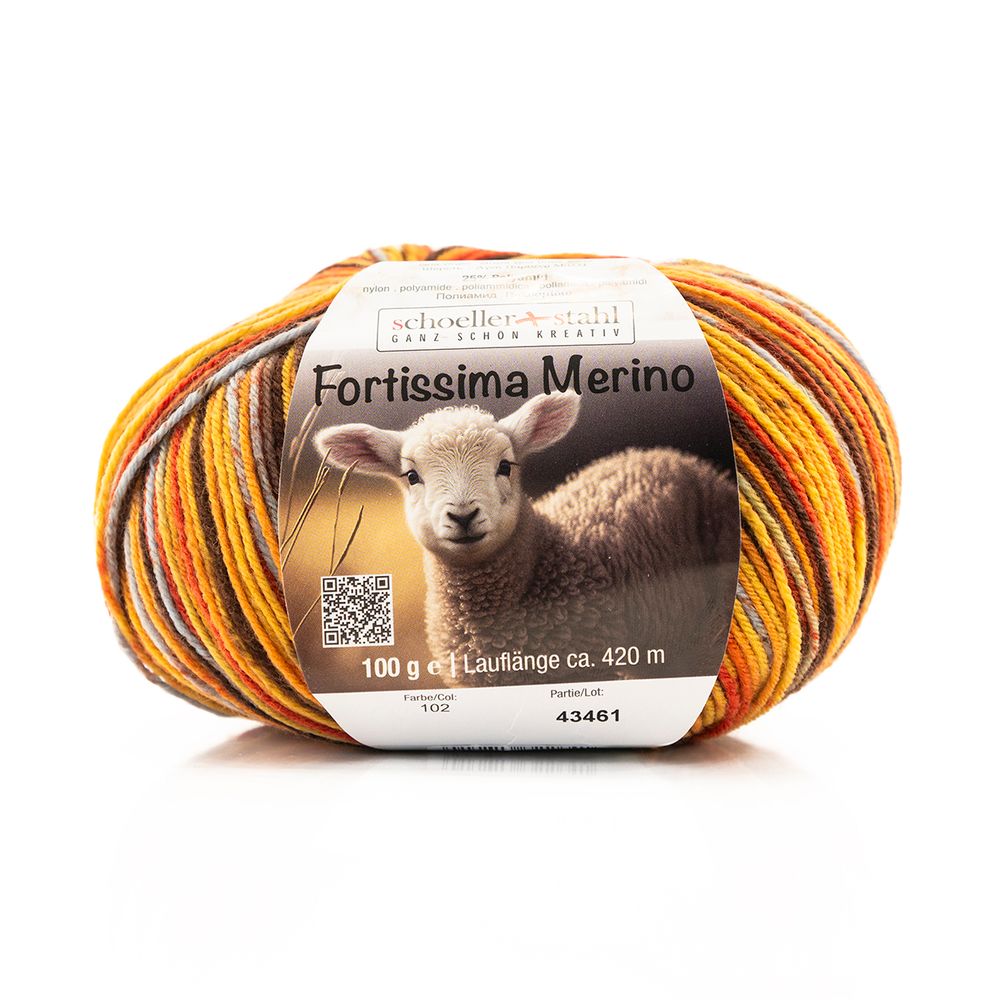 Пряжа Austermann (Аустерманн) Fortissima Merino 4-fach / уп.5 мот. по 100 г, 420 м, 93042-0102