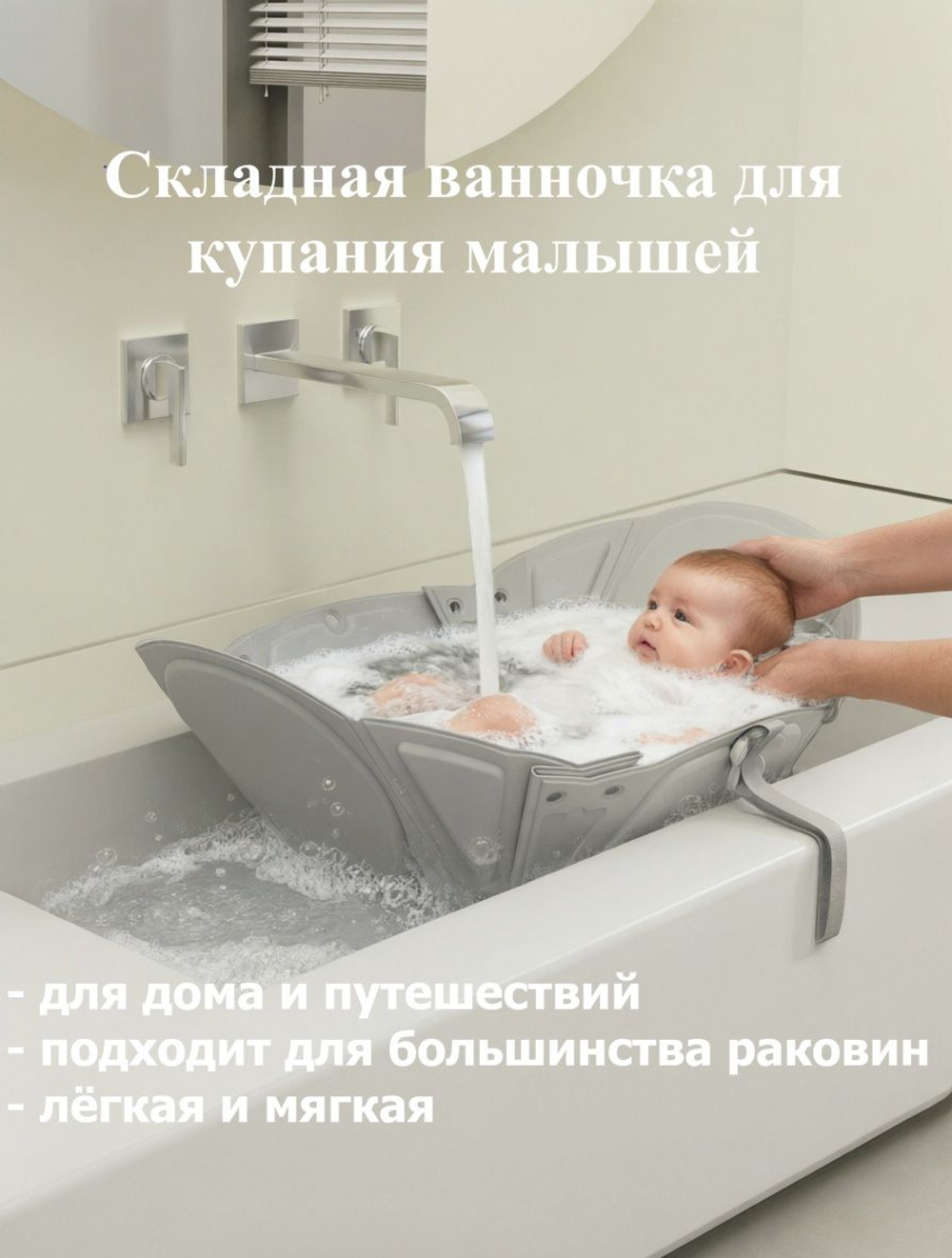 Ванночка для купания малышей, складная