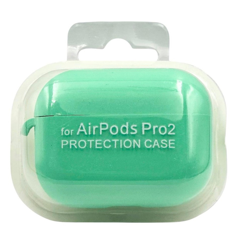 Силиконовый чехол для AirPods Pro 2 c карабином светло-бирюзовый