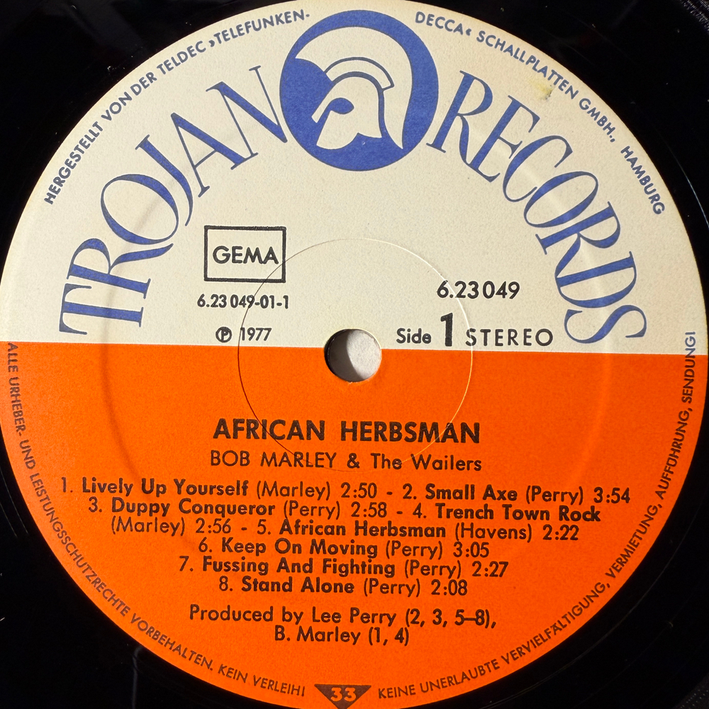 Bob Marley And The Wailers – African Herbsman (Германия 1977г.)