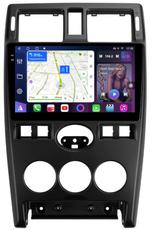 Магнитола для Lada Priora 2007-2013 (рамка черная тип 2) - FarCar S400-TS18 монитор 9.5" QLED на Android 14, CarPlay, 4G SIM-слот