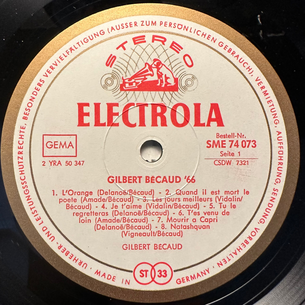 Gilbert Becaud - Gilbert Becaud 66 (Германия 1966г.)
