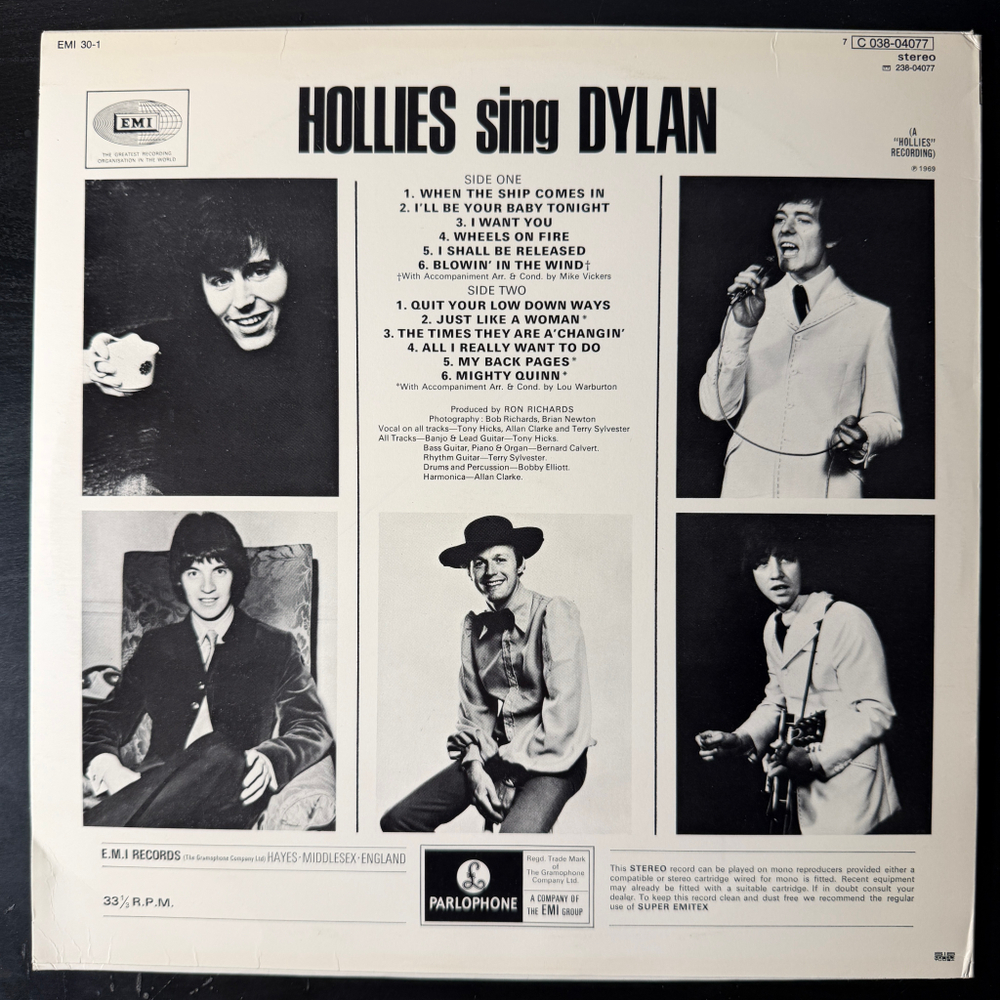 The Hollies – Hollies Sing Dylan (Швеция 1969г.)Т