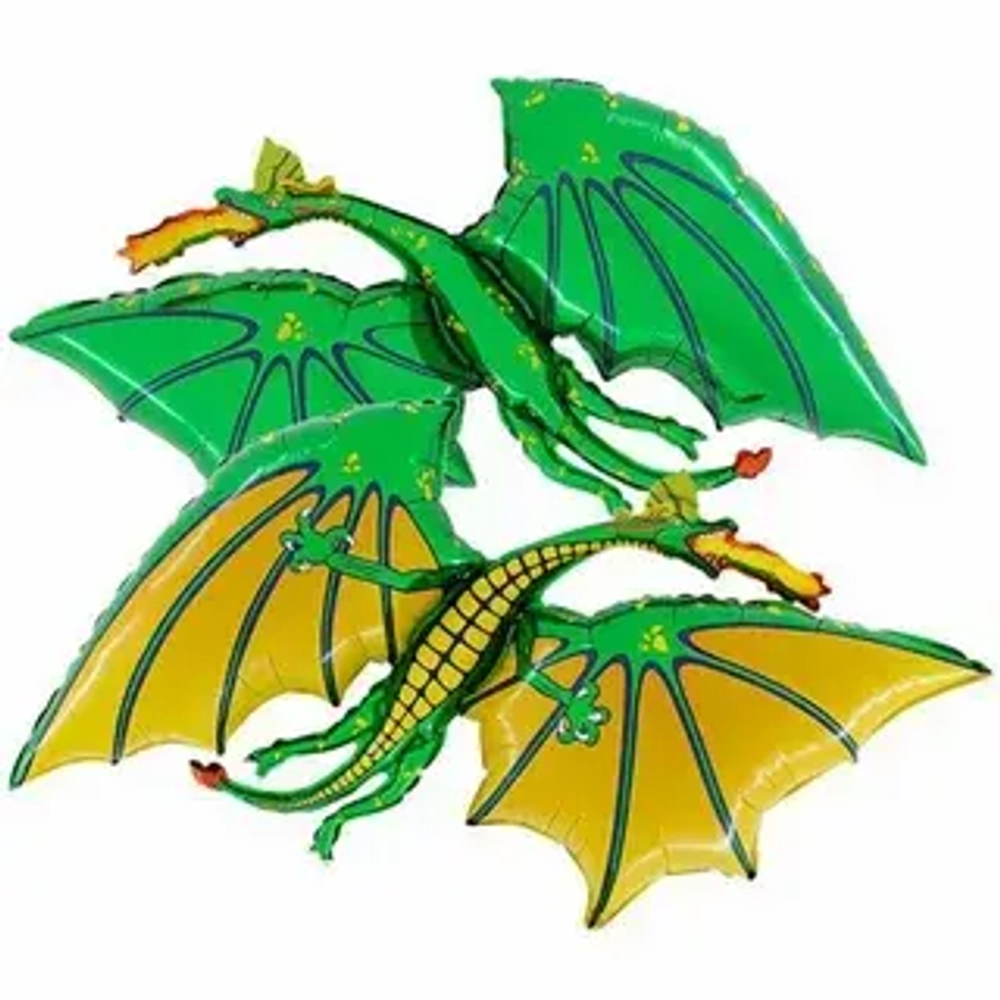 Шар (36""/91 см) Фигура, Дракон, Зеленый, 1 шт. Г088