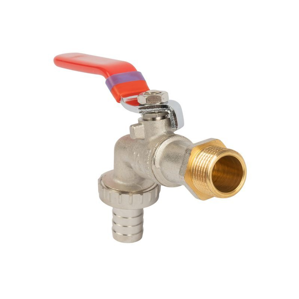 Кран шаровый со штуцером НР 1/2" ручка HLV