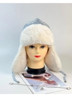 шапка зимняя ушанка вязаная с мехом