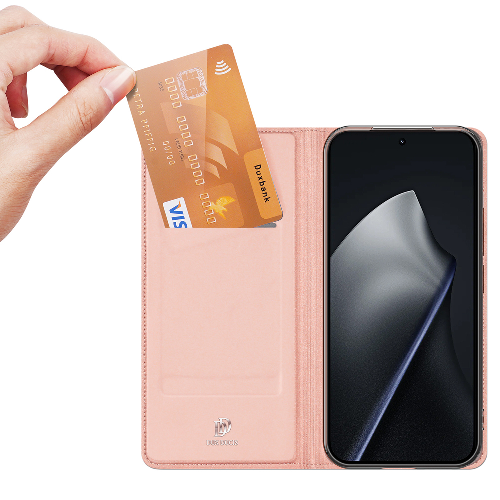 Чехол книжка розового цвета для смартфона Xiaomi 17T, серия Skin Pro Series от Dux Ducis