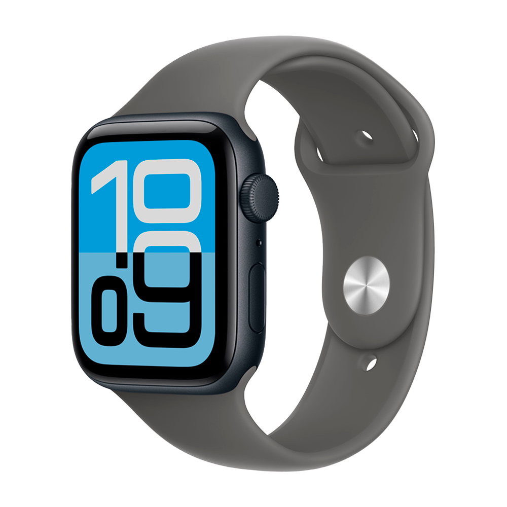 Умные часы Apple Watch SE 3 (2025) GPS, 44mm, Midnight Aluminium Case with Stone Gray Sport Band, S/M