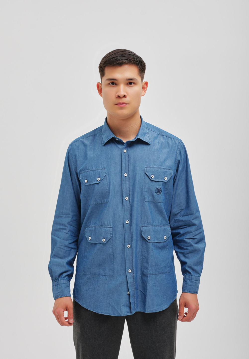 Рубашка мужская DENIM LIGHT BLUE