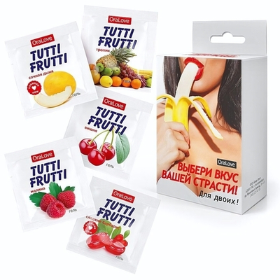 Набор из 5 саше съедобных смазок Tutti-Frutti