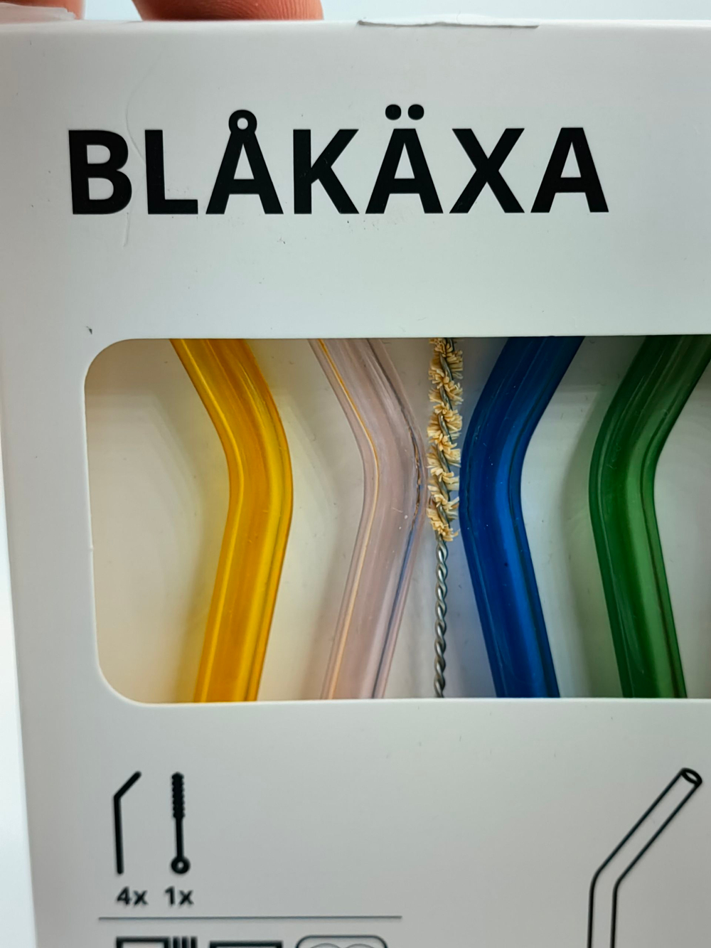 IKEA стеклянные трубочки для коктейлей, 4 шт