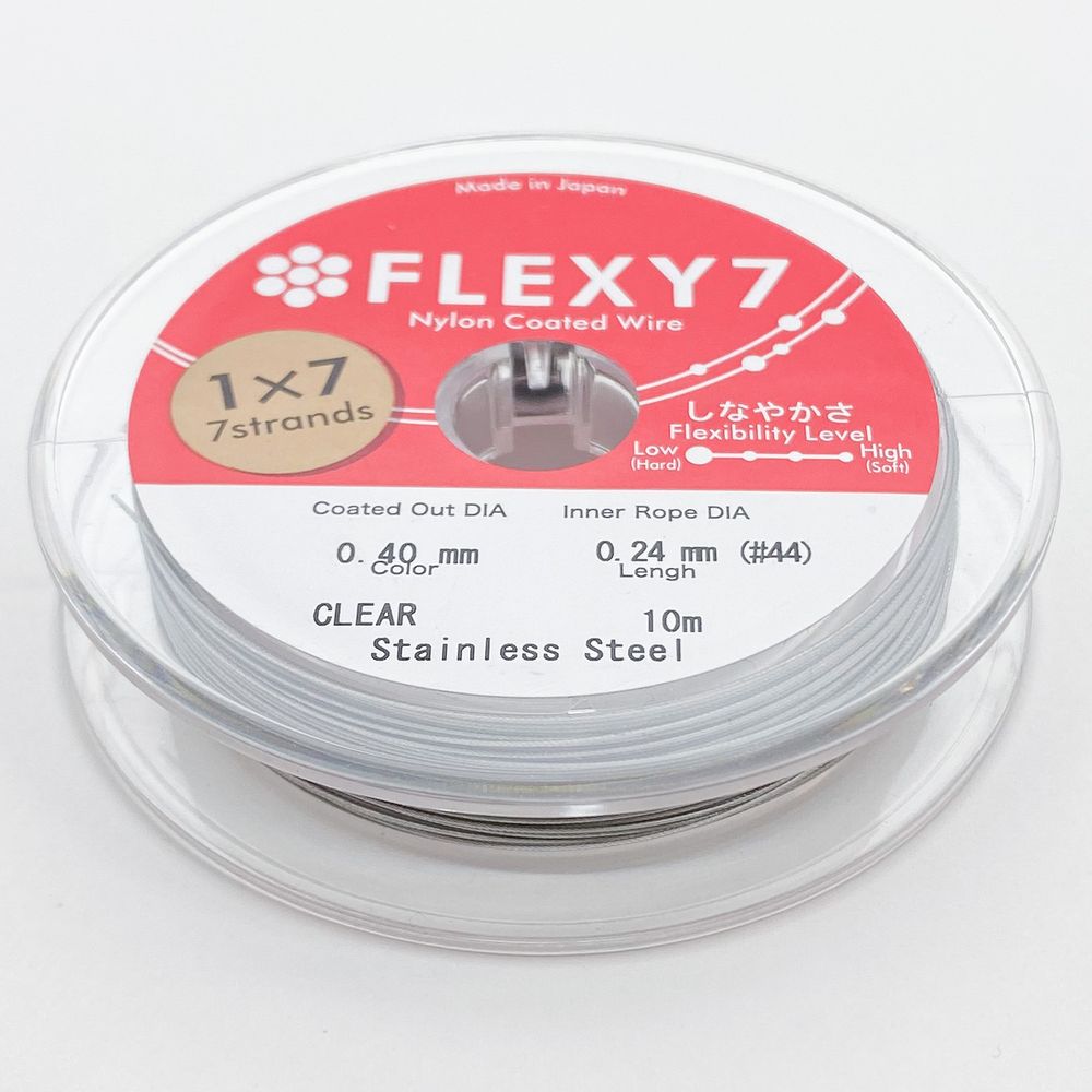 Ювелирный тросик Flexy 7, цвет серебро, толщина 0,4 мм, цена за катушку 10 м