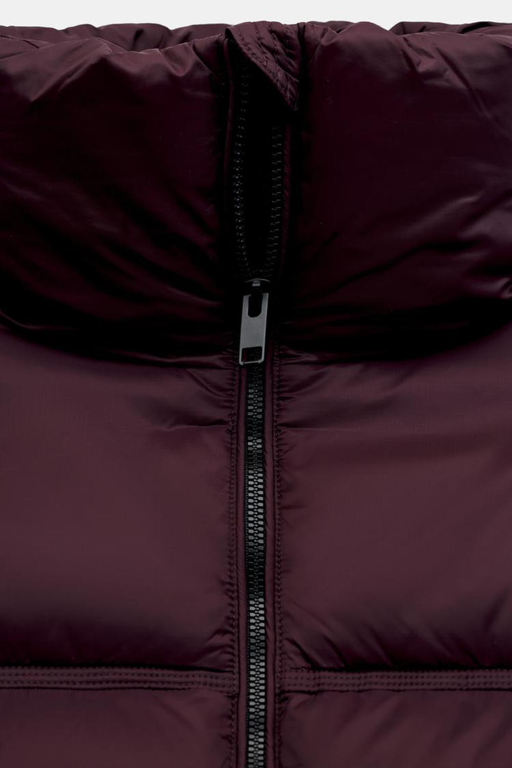ZARA СТЕГАНЫЙ АНОРАК WATER REPELLENT WINDPROOF, БАКЛАЖАННЫЙ