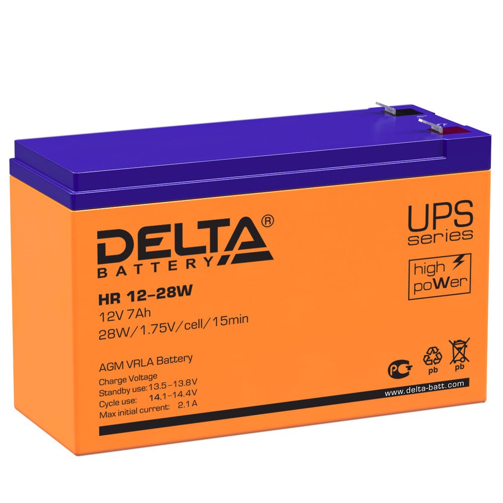 Аккумулятор DELTA HR 12-28 W - AGM ( 12В / 7Ач ) Аккумулятор DELTA HR 12-28 W - AGM ( 12В / 7Ач )
