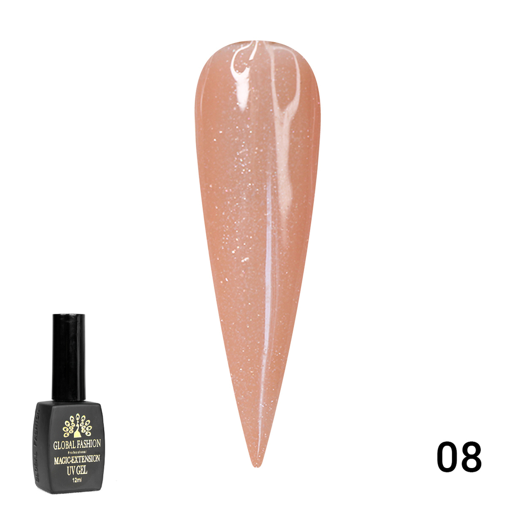 Гель Global Fashion с шиммером Magic-Extension 12 мл № 8