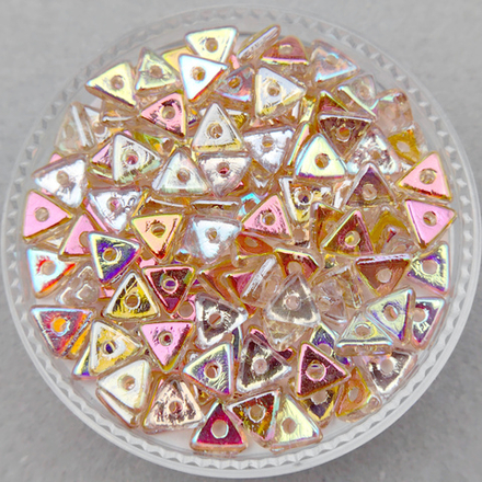 Бусины Tri-bead 4 мм, цвет Лимонная радуга (Crystal Lemon Rainbow)