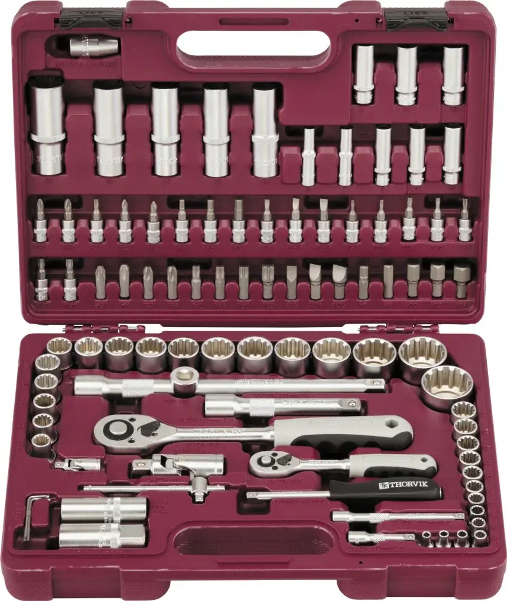 Thorvik UTS0094MP Набор инструмента универсальный 1/4", 1/2"DR с головками торцевыми MultiProf, 94 предмета