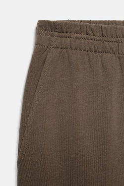 ZARA ПРЯМЫЕ ХЛОПКОВЫЕ БРЮКИ, СЕРО-КОРИЧНЕВЫЙ