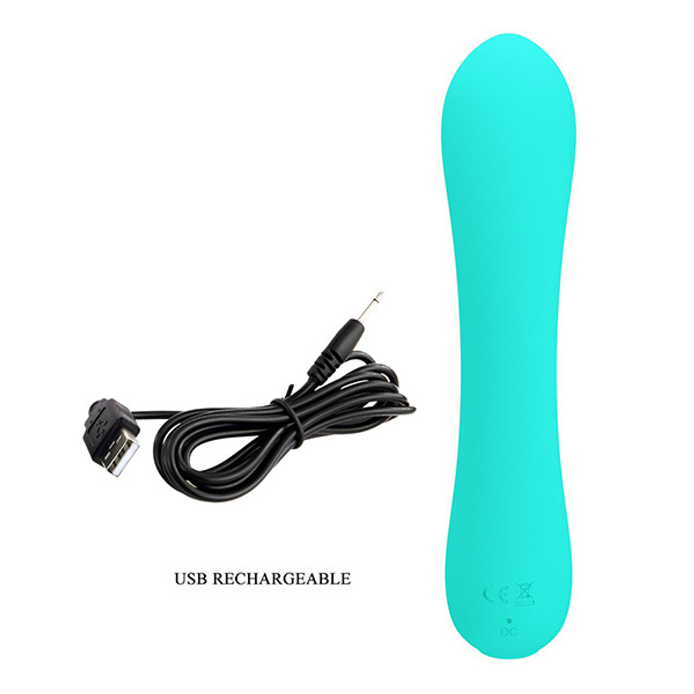 Бирюзовый изогнутый вибратор 19см Pretty Love Matt BI-014667-4