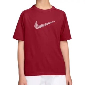 Футболка для мальчика теннисная Nike Boys Dri-Fit Multi Short Sleeve - tough red/white