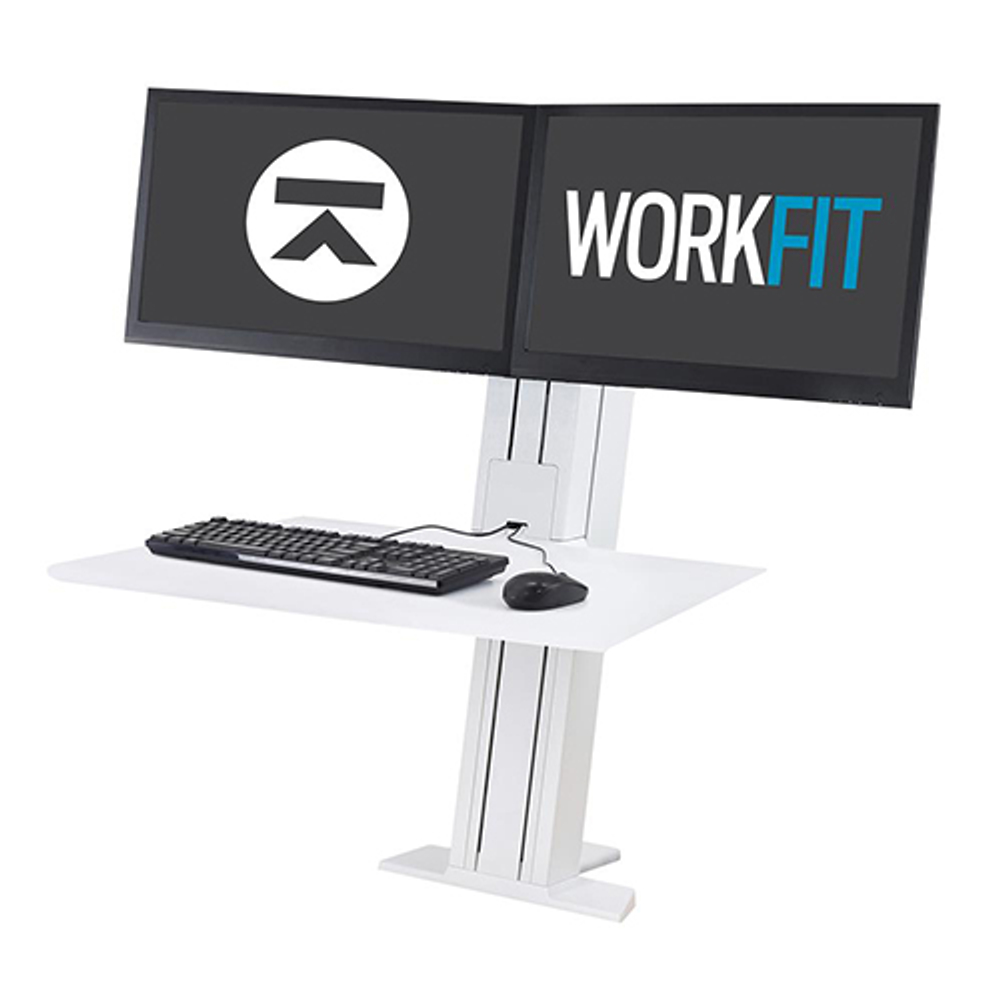 Рабочее место Ergotron WorkFit-SR для 2 мониторов, Сидя-Стоя (33-407-062 / 33-407-085), Белый